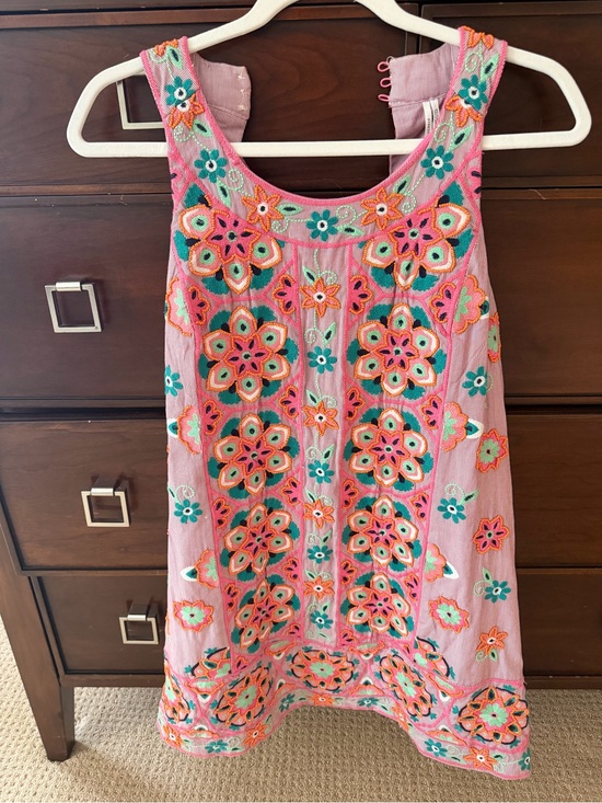 Anthropologie Dresses & Skirts - Anthropologie Pink Embroidered Floral Mini Dress